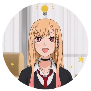 😍 79bc8ae3 Marin Kitagawa My Dress-Up Darling 动漫, 卡通, 插画, 女孩, 可爱, 校服, 卡哇伊 telegram sticker