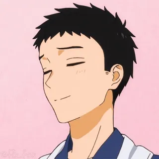 🙂‍↕️ 925330e2 @flix_fox 动漫, 卡通, 肖像, 男性, 微笑, 脸 telegram sticker