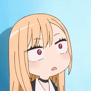 😍 ac8399fa Marin Kitagawa My Dress-Up Darling 动漫, 女孩, 卡通, 喜多川海梦, 更衣人偶坠入爱河, 困惑, Q版 telegram sticker