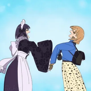 🤝 c4ac1d57 动漫, 女仆, 女孩, 喜剧, 喊叫, 友谊 telegram sticker