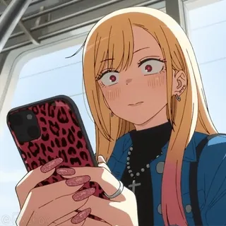 😐 ce8faa9e Marin Kitagawa My Dress-Up Darling 动漫, 角色, 女孩, 可爱, 卡通, 手机 telegram sticker