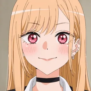 😀 ed5ea0b9 Marin Kitagawa My Dress-Up Darling 动漫, 女孩, 可爱, 喜多川海梦, 更衣人偶坠入爱河, Cosplay, 金发, 微笑 telegram sticker