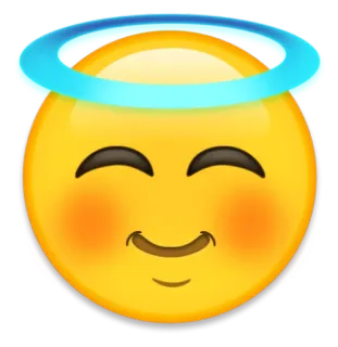 😇 38b85e71 emoji, ange, auréole, mignon, joyeux, innocent whatsapp sticker