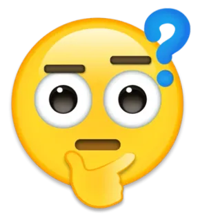 🤔 71c5bad7 emoji, penser, question, doute, réflexion, confus whatsapp sticker