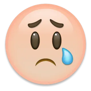 😢 73978ad6 emoji, triste, pleurer, larme, visage whatsapp sticker