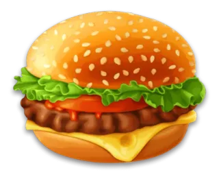 🍔 8cddfff1 burger, nourriture, sandwich, cheeseburger, fast food, repas whatsapp sticker