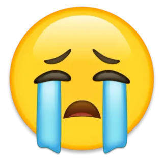 😭 95fd58b1 triste, pleurer, emoji, pleurs, émotion, visage, jaune whatsapp sticker
