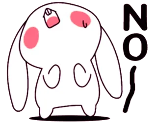 😖 0f47400b NO 兔子, 卡通, 拒绝, 不, 反对 telegram sticker