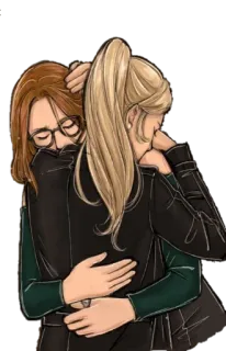 💕 3266b4e3 拥抱, 友谊, 安慰, 卡通, 插画, 情绪, 支持 telegram sticker