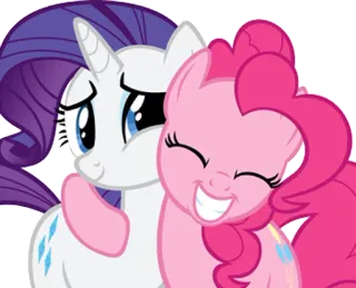 💕 74982a91 Rarity, Pinkie Pie My Little Pony 卡通, 小马, 友谊, 拥抱, 可爱, 动画剧集, 瑞瑞, 碧琪 telegram sticker