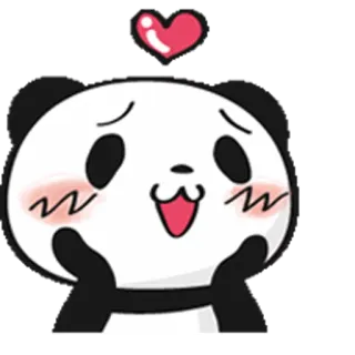 😍 7f09c012 熊猫, 可爱, 爱, 心, 动物, 卡通 telegram sticker