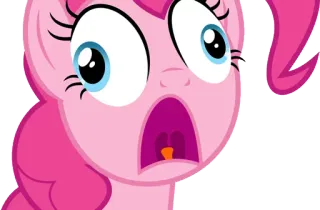 😱 a4f6082c Pinkie Pie My Little Pony 卡通, 粉色, 小马, 惊喜, 震惊, 搞笑 telegram sticker