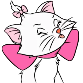 😒 af928bbe Marie The Aristocats 猫, 小猫, 迪士尼, 卡通, 可爱, 动物, 蝴蝶结, 玛丽 telegram sticker