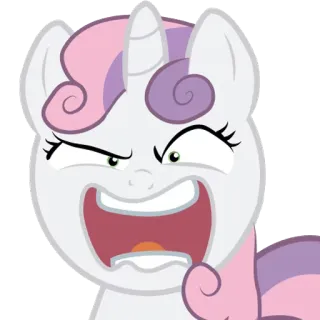 👿 b008edc0 Sweetie Belle My Little Pony 甜心贝儿, 小马宝莉, 卡通, 独角兽, 生气, 动画 telegram sticker