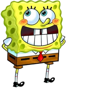 😍 bdda19b7 Spongebob 海绵宝宝, 卡通人物, 尼克儿童频道, 动画, 傻, 微笑 telegram sticker