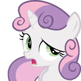 😟 c4d0cc69 Sweetie Belle My Little Pony 甜心贝儿, 我的小马驹, 小马, 卡通, 动画, 贴纸 telegram sticker