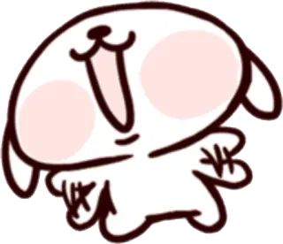 🤣 de83fadb 可爱, 狗, 小狗, 卡通, 动物, 白色, 快乐 telegram sticker