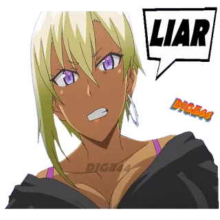 🤥 5cbdb7a6 LIAR 애니메이션, 거짓말쟁이, 만화, 화난, 금발, 여자 telegram sticker