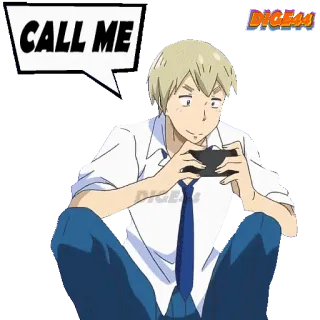 ☎️ 6ba8774d CALL ME 애니메이션, 만화, 전화, 메시지, 텍스트, 소통 telegram sticker