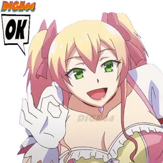 🆗 968769f4 OK 애니메이션, 소녀, OK, 제스처 telegram sticker