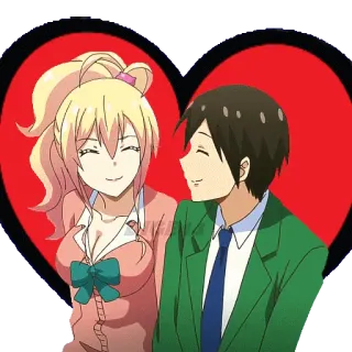 🤎 aa2e7ee0 애니메이션, 커플, 하트, 사랑, 로맨스, 행복 telegram sticker