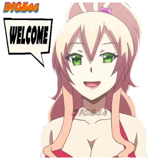 👆 d9c6deda WELCOME 애니메이션, 소녀, 환영합니다, 만화, 인사 telegram sticker