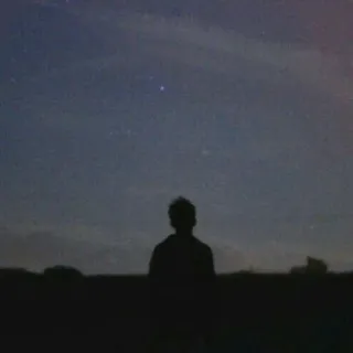 ✨ e5d47cfe 실루엣, 사람, 밤, 별, 하늘, 어두운 telegram sticker