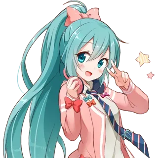 ✌️ bd9d67ca Hatsune Miku Anime, Vocaloid, Cô gái, Nhân vật, Dễ thương, Hatsune Miku telegram sticker