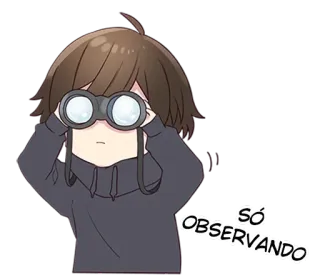 👀 eba7d31c SÓ OBSERVANDO đang xem, ống nhòm, nhìn trộm, quan sát, nhìn, phong cách anime telegram sticker