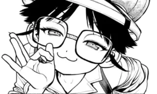 👌 fbf06aff anime, cô gái, kính, cử chỉ tay, hình vẽ telegram sticker