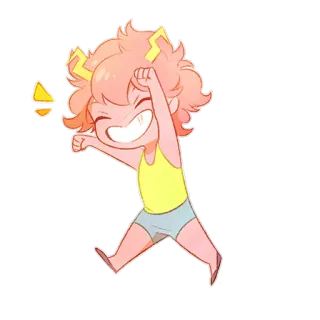🏃 47551dfe Mina Ashido My Hero Academia anime, manga, cute, fanart telegram sticker