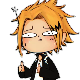 👍 6452853e Denki Kaminari My Hero Academia anime, my hero academia, denki kaminari, manga, fanart, sticker telegram sticker