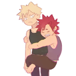 👨 77b7a525 Bakugo My Hero Academia Bakugo, Kirishima, anime, friendship, cartoon telegram sticker