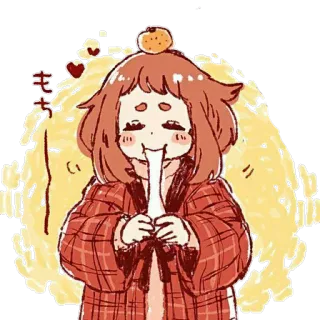 😋 867afb57 もち anime, girl, kawaii, mochi, cute, cartoon, japanese telegram sticker