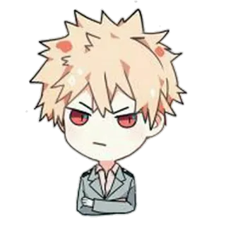 😠 d47995da Bakugo Katsuki My Hero Academia anime, manga, my hero academia, bakugo, chibi telegram sticker