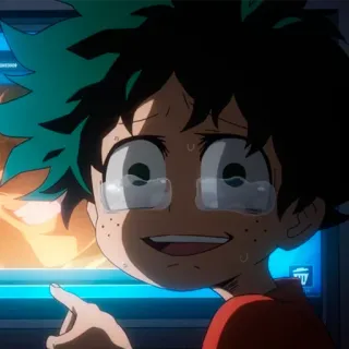 🎭 ca592126 Izuku Midoriya My Hero Academia anime, chorando, desenho animado, mangá, personagem whatsapp sticker