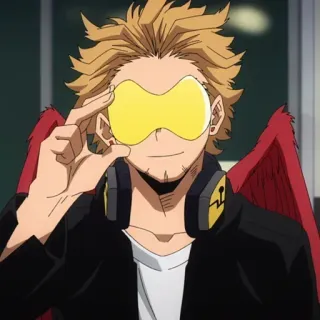 🎭 dc31f0ac Hawks My Hero Academia Hawks, My Hero Academia, personagem de anime, super-herói, asas, fones de ouvido whatsapp sticker