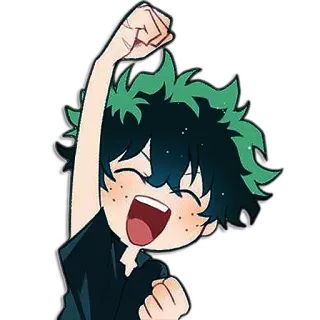 😁 4c0e0855 Izuku Midoriya My Hero Academia 애니메이션, 캐릭터, 나의 히어로 아카데미아, 미도리야 이즈쿠, 팬아트, 귀여운, 행복한 telegram sticker