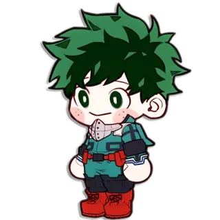 😶 7086b231 Izuku Midoriya My Hero Academia 미도리야 이즈쿠, 나의 히어로 아카데미아, 애니메이션, 만화, SD캐릭터, 히어로, 만화영화 telegram sticker