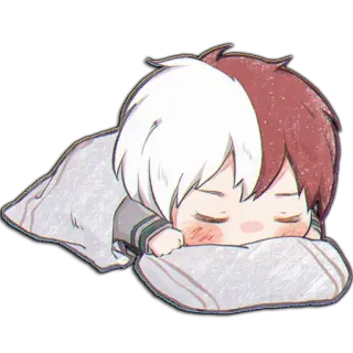 😴 362d4a21 Shoto Todoroki My Hero Academia Anime, Manga, Dormire, Carino, Chibi telegram sticker
