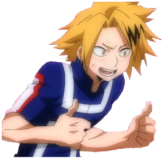 😀 05115a32 Denki Kaminari My Hero Academia anime, character, electricity, thumbs up, hero telegram sticker
