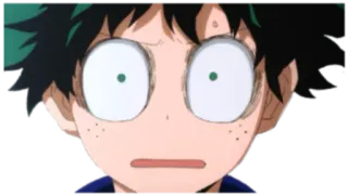 😮 3e7cffcc Izuku Midoriya My Hero Academia anime, shocked, surprised, hero, my hero academia telegram sticker