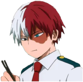 🥢 7567a260 Shoto Todoroki My Hero Academia anime, manga, fire, ice, superhero, student telegram sticker