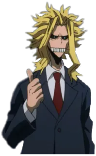 👍 a2d13be6 All Might My Hero Academia anime, hero, thumbs up, suit, my hero academia telegram sticker