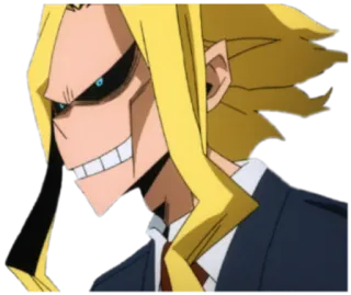 😁 e0adcbb8 All Might My Hero Academia anime, hero, strong, smiling, confident telegram sticker