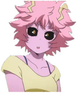 😲 e46662e8 Mina Ashido My Hero Academia anime, pink, girl, hero, student telegram sticker