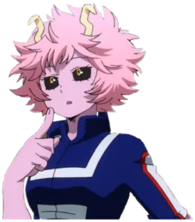🤨 f867cfca Mina Ashido My Hero Academia anime, pink hair, superhero, student telegram sticker
