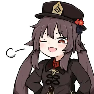 😔 5d7f37ab Hu Tao Genshin Impact Anime, Cartone animato, Genshin Impact, Hu Tao, Videogioco, Carino, Personaggio telegram sticker