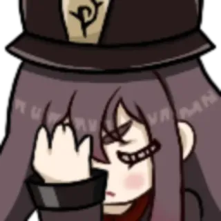 😕 80ede51a Hu Tao Genshin Impact anime, personaggio, ragazza, genshin impact, hu tao, triste telegram sticker