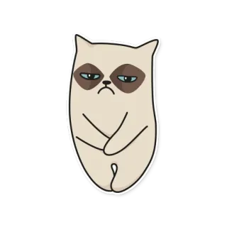 😞 97c8996e gatto, scontroso, triste, carino, animale, cartone animato telegram sticker